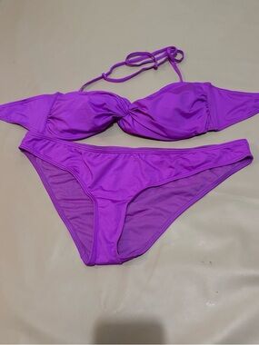 Atmosphere Purple Twist Bandeau Bikini Set